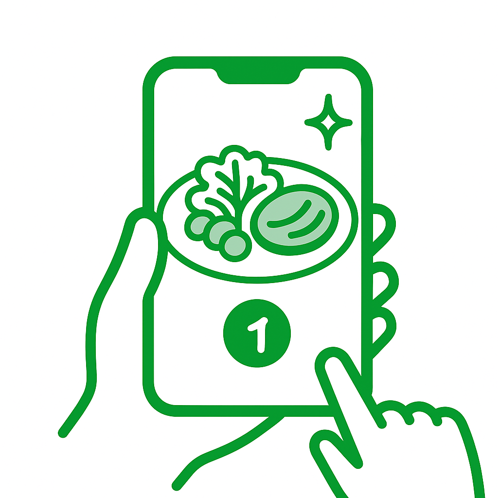 パシャ！食事写真を撮影